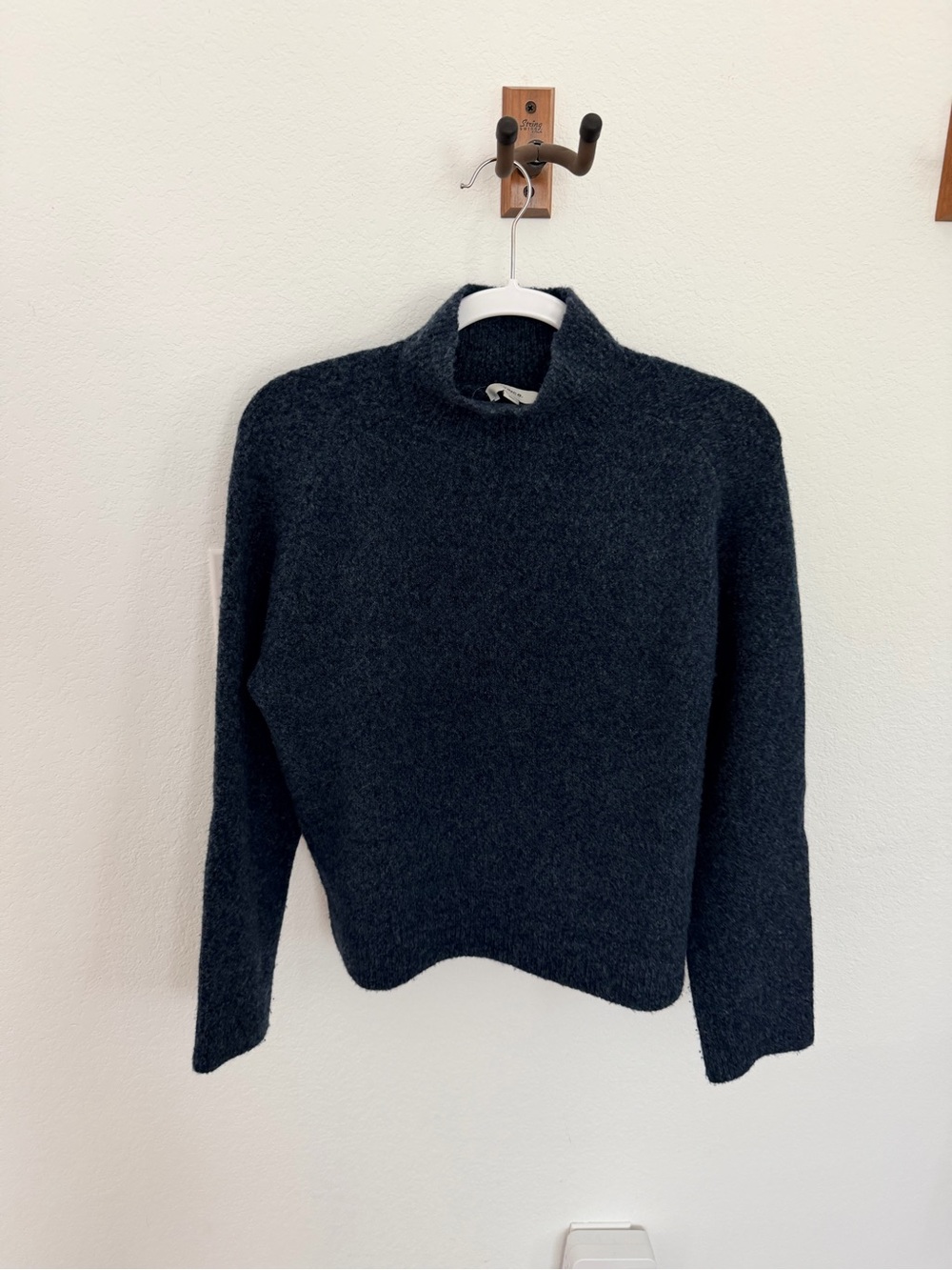 Vince Mockneck Sweater in Marled Navy Blue